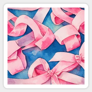 Watercolor pink bow pink ribbon Sticker